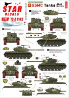 Star Decals 72-A1142 Korean War 1950-53 # 3. USMC Tanks. Patton. M46 Patton 1/72