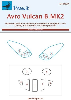 Peewit M144029 1/144 Canopy mask Avro Vulcan B.Mk2 (TRUMP)