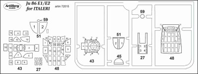 Fly model M7215 Masks for Junkers Ju 86 E 1/E2 (ITAL) 1/72