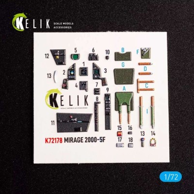 Reskit K72178 Mirage 2000-5F - interior 3D (MSVIT) 1/72
