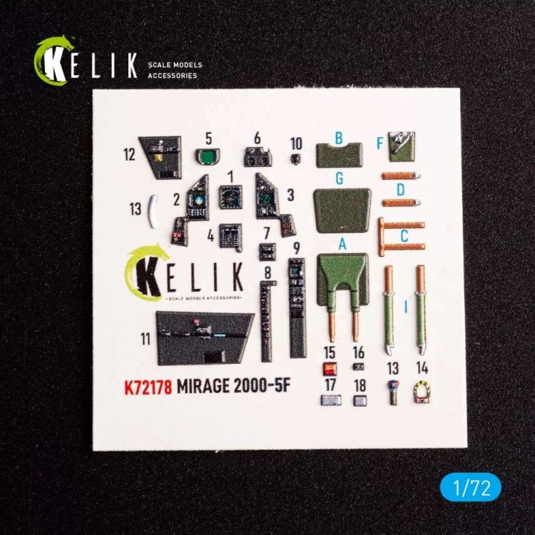 Reskit K72178 Mirage 2000-5F - interior 3D (MSVIT) 1/72