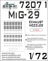 Sx Art 72071 MiG-29 Exhaust nozzles Painting mask (ZVE) 1/72