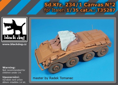 Black Dog T35287 Sd.Kfz.234/1 Puma Canvas NВ°2 (designed to be used with Italeri kits) 1/35
