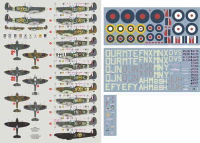 Dk Decals 48047 Spitfire Mk.V Aces (12x camo) 1/48
