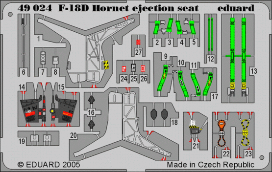 Eduard 49024 F-18D ejection seat HAS