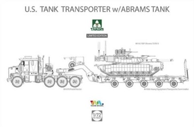 Takom 5002X M1070 &amp; M1000 70 Ton Tank Transporter w/ Abrams 1/72