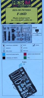 RES-IM RESIMP7224 1/72 F-86D - Detail PE set (HAS)