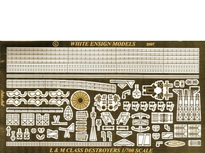 White Ensign Models PE 0779 WW2 R.N. &quot;M&quot;-CLASS DESTROYER *NO instructions..parts list only* 1/700
