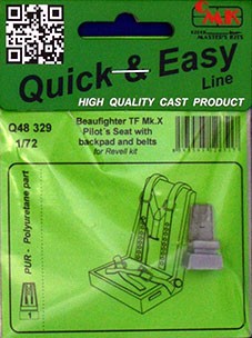CMK Q48329 Beaufighter TF Mk.X Pilot's Seat w/ belts 1/48