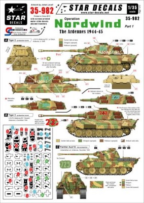 Star Decals STAR35982 Op Nordwind #1 German Tanks in Ardennes 1/35