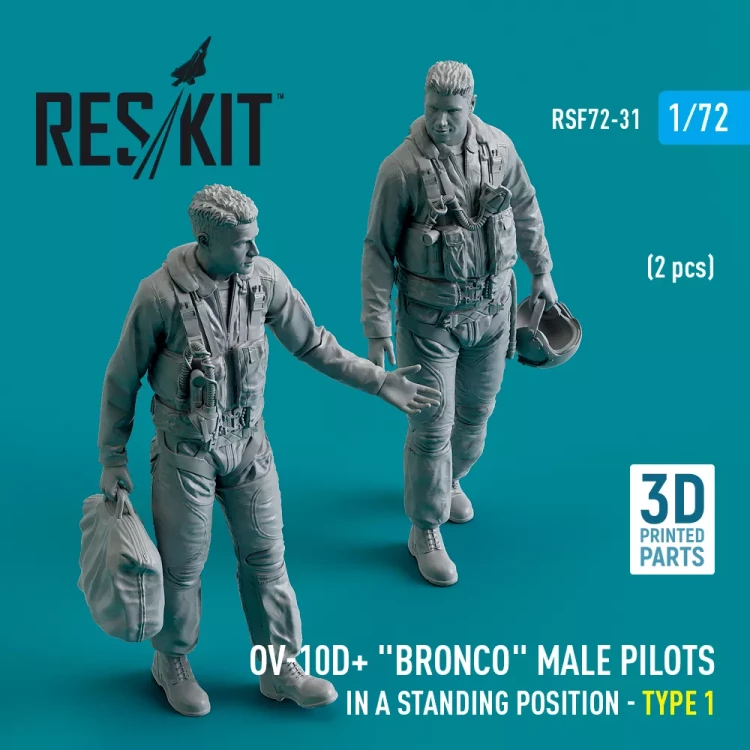 Reskit F72031 OV-10D+ 'Bronco' male pilots standing Type 1 1/72