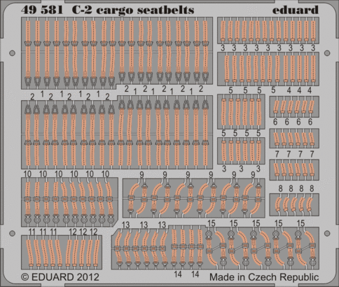 Eduard 49581 C-2 cargo seatbelts 1/48