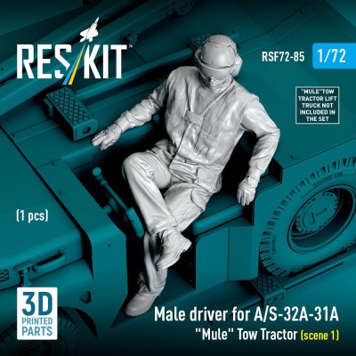 Reskit F72085 Male driver for A/S-32A-31A Mule Tow Tractor 1/72