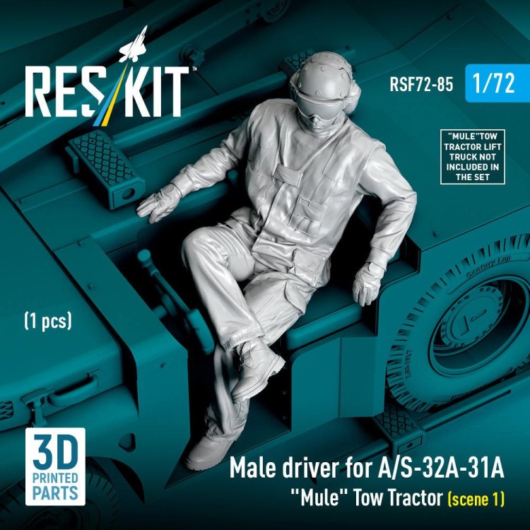 Reskit F72085 Male driver for A/S-32A-31A Mule Tow Tractor 1/72