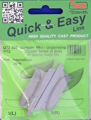 CMK Q72306 Vampire Mk.I Underwing Slipper Tanks (2x) 1/72