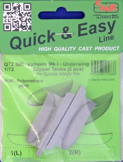 CMK Q72306 Vampire Mk.I Underwing Slipper Tanks (2x) 1/72