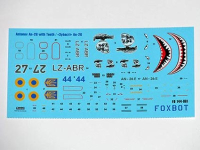 Foxbot Decals FBOT144001 Antonov An-26 with teeth 1/144