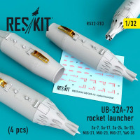 Reskit RS32-0310 UB-32A-73 rocket launcher (4 pcs) (Su-7,Su-17,Su-24,Su-25,MiG-21,MiG-23,MiG-27,YaK-38) Trumpeter 1/32