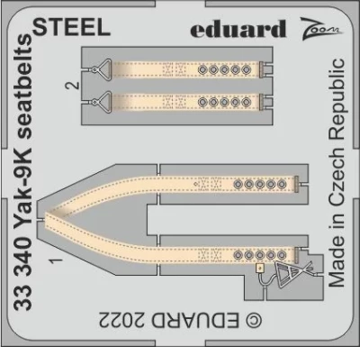 Eduard 33340 Yak-9K seatbelts STEEL (ICM) 1/32