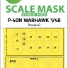 Art Scale 200-M48013 Curtiss P-40N Warhawk wheels and canopy frame paint masks (inside & outside) 1/48