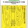 Art Scale 200-M48116 Lockheed-Martin F-35A Lightning II Lightning II wheels and canopy frame paint masks (inside and outside), self-adhesive and pre-cut 1/48