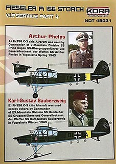 Kora Model NDT48031 Fiesler Fi-156 Storch VIP Service Pt.4 декали 1/48