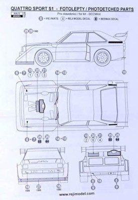 Reji Model 1025 Audi Quattro S1 1985-86 upgrade (PE set) 1/24