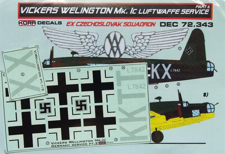 Kora Model DEC72343 V.Wellington Mk.IC Luftwaffe Vol.2 декали декали 1/72