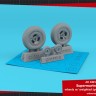 Armory ARAW32409 Supermarine Spitfire wheels with weighted tyres of linear pattern & 3-spoke hubs 1/32