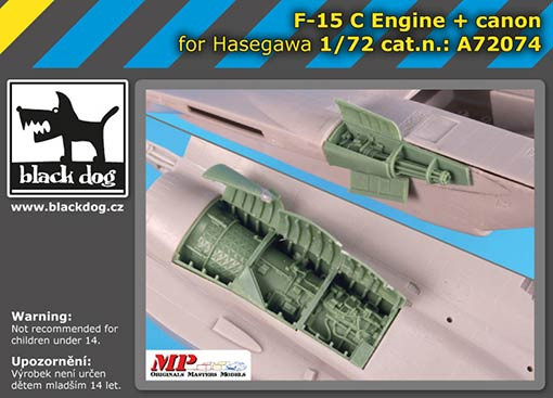 BlackDog A72074 F-15C engine + cannon (HAS) 1/72