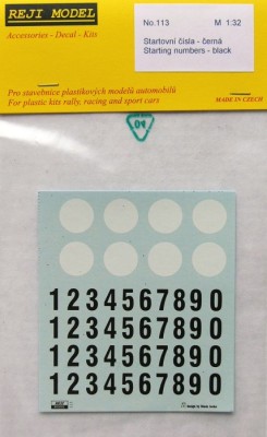 Reji Model 113 Starting Numbers OLDIES BLACK 1/32