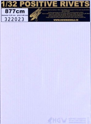 HGW 322023 Rivets - single (pit. 0,8mm, d. 0,25mm) 877cm 1/32