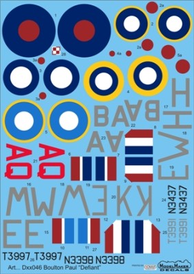 Model Maker Decals D72046 Boulton-Paul Defiant Mk.I 1/72