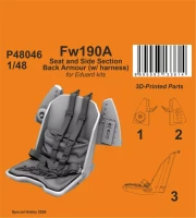 CMK P48046 Fw 190A Seat & Section w/ Armour w/ harness 1/48