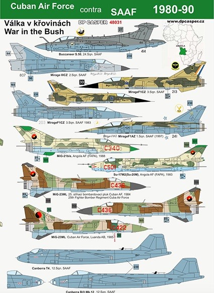 DP Casper DPC48031 Cuban Air Force contra SAAF 1980-90 War in the Bush 1/48
