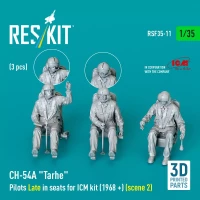 Reskit F35011 CH-54A 'Tarhe' Pilots Late 1968+ (3 pcs.) 1/35