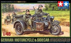 Tamiya 32578 Немецкий мотоцикл с коляской с двумя фигурами 1/48