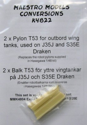Maestro Models MMCK-4822 1/48 Pylon T53 for S35E &amp; J35J outboard tanks