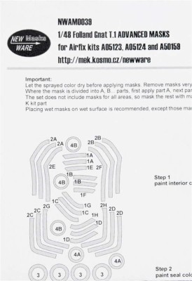 New Ware NWA-M0039 1/48 Mask Folland Gnat T.1 ADVANCED (AIRFIX)