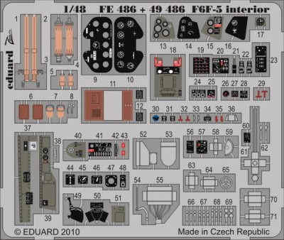 Eduard FE486 F6F-5 interior S.A. Hobby Boss