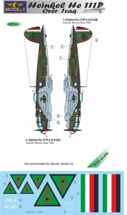 Lf Model C3508 Decals Heinkel He 111P over Iraq (BORDER) 1/35