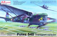 Az Model 75076 Potez 540 Transport version (3x camo,ex-HELL) 1/72