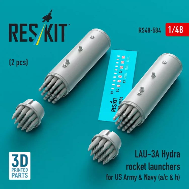 Reskit RS48-584 LAU-3A Hydra rocket launchers US Army&Navy 1/48