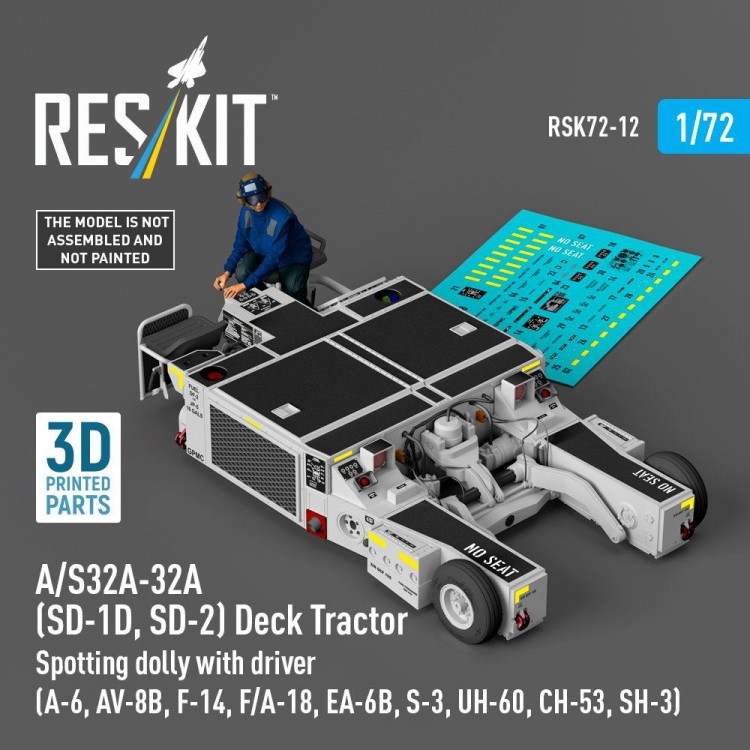 Reskit RSM72012 A/S32A-32A (SD-1D,SD-2) Deck Tractor w/ driv. 1/72