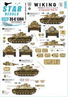 Star Decals 35-C1384 Wiking # 5.5. SS-Wiking in Caucasus 1942-43.Pz III Ausf.J short gun, Pz III Ausf.J long gun and Pz III Ausf.N.Plus generic turret numbers 0-1-2-3-4-5 1/35