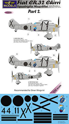 Lf Model C3259 Decals Fiat CR.32 Chirri Squadr.Musollini II. 1/32