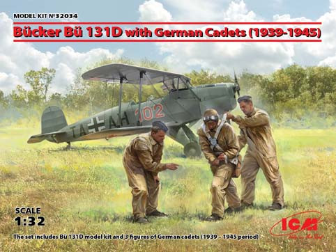 ICM 32034 Bucker Bu 131D с германскими кадетами (1939-1945 г.) 1/32