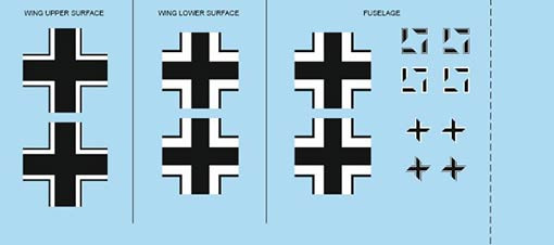 Eduard D48043 1/48 Decals Bf 109F-2 national insignia (EDU)