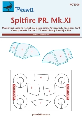 Peewit M72300 Canopy mask Spitfire PR.Mk.XI (KP) 1/72