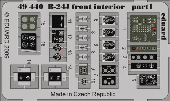 Eduard 49440 B-24J front interior REV/MON